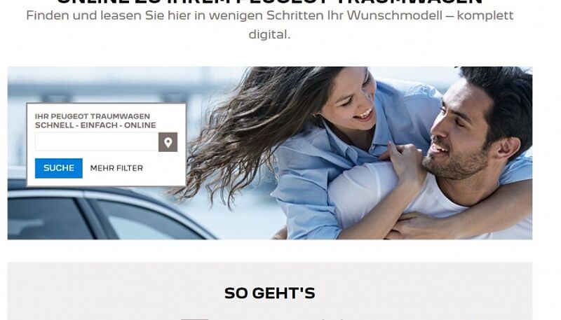 Autokauf online: PEUGEOT startet neuen Financing Store